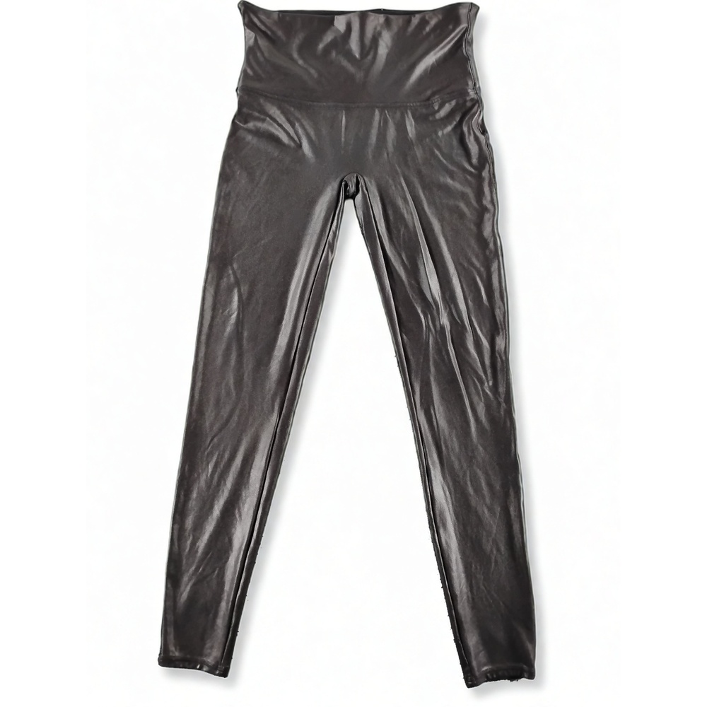 Spanx Faux Leather Leggings XL High Rise Slimming Shaping Yoga Tights Stretch